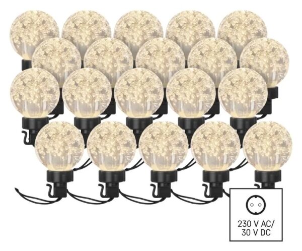 LED Vonkajšia dekoratívna reťaz 20xLED/12,6m IP44 teplá biela