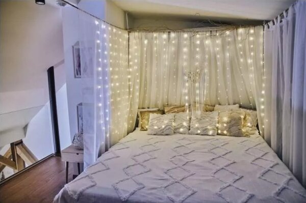 LED vonkajšia reťaz 300xLED/8 funkcií 5,9 m IP44 teplá biela