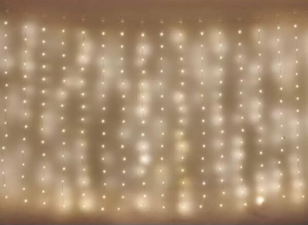 LED vonkajšia reťaz 300xLED/8 funkcií 5,9 m IP44 teplá biela