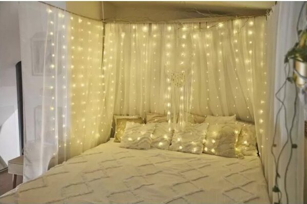 LED vonkajší reťazec 240xLED/8 funkcií 6,7 m IP44 teplá biela