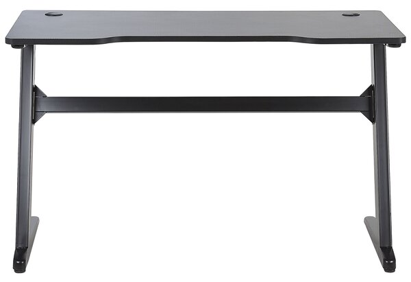 Herný stôl čierna MDF kov 120 x 60 cm obdĺžnikový stôl RGB LED svetlá moderný štýl kancelária