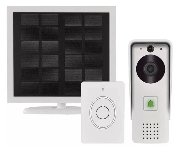 Bezdrôtový videozvonček so solárnym panelom GoSmart 4400 mAh 3xAA IP44 Wi-Fi Tuya