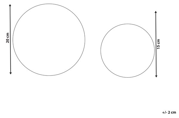 Sada 2 interiérových LED dekorácií čierna papier 15/20 cm v tvare vianočných gúľ so svetlami moderný štýl Vianoce doplnky
