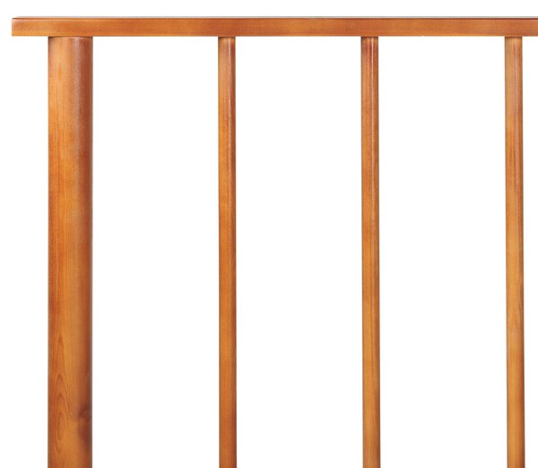 Posteľ svetlé borovicové drevo 140 x 200 cm dvojlôžko s lamelovým čelom a roštom minimalistický rustikálny štýl