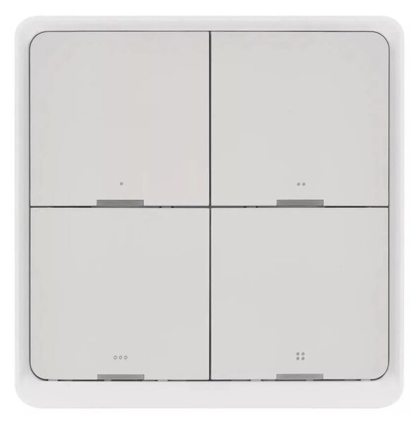 Vypínač 4-tlačidlový GoSmart 1xCR2430 Tuya biela