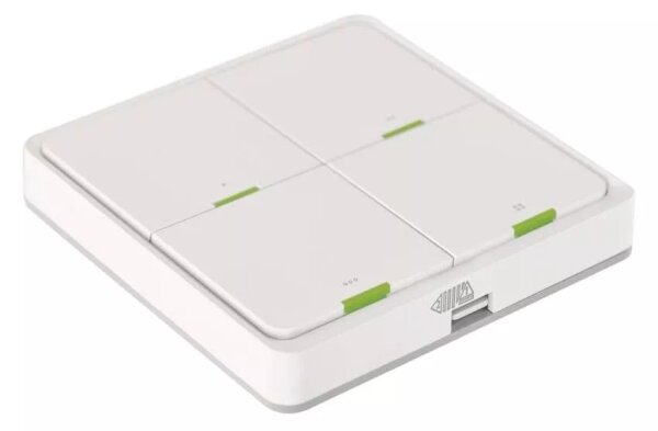 Vypínač 4-tlačidlový GoSmart 1xCR2430 Tuya biela