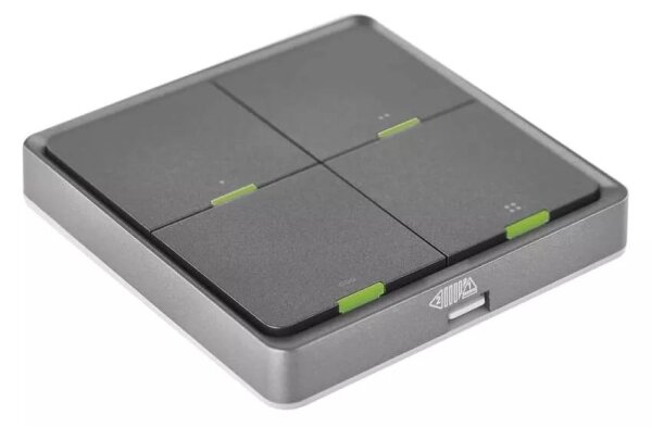 Vypínač 4-tlačidlový GoSmart 1xCR2430 Tuya čierna