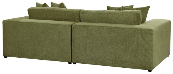 Pohovka látková polyesterová zelená 240 cm x 120 cm x 61 cm 3-miestna čalúnená s vankúšmi obývacia izba moderná