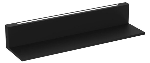 Nástenná polica s LED osvetlením SHELF 10x60 cm čierna