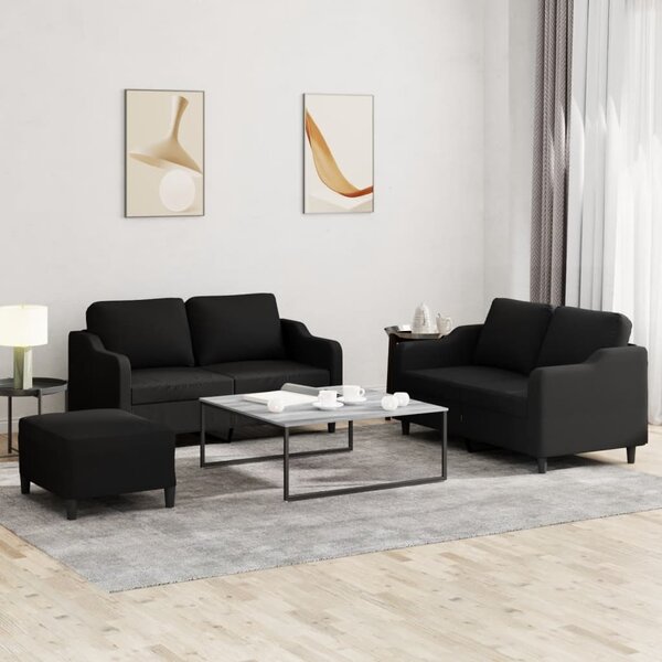 Maison Exclusive – 3-dielna sedacia súprava s vankúšmi, čierna látka