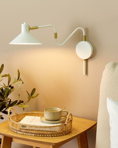 Nástenná lampa biela kovové nastaviteľné tienidlo osvetlenie obývacia izba spálňa