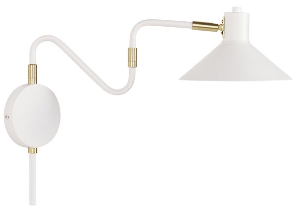 Nástenná lampa biela kovové nastaviteľné tienidlo osvetlenie obývacia izba spálňa
