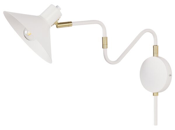 Nástenná lampa biela kovové nastaviteľné tienidlo osvetlenie obývacia izba spálňa