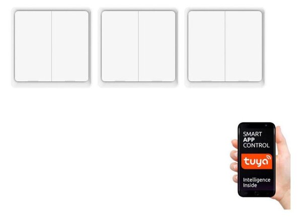 Immax NEO 07507C - SADA 3x Vypínač 2-tlačidlový SMART 3xCR2430 Zigbee 3.0 Tuya
