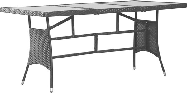 Maison Exclusive - Záhradný stôl čierny 170x80x74 cm polyratanový
