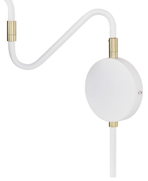 Nástenná lampa biela kovové nastaviteľné tienidlo osvetlenie obývacia izba spálňa