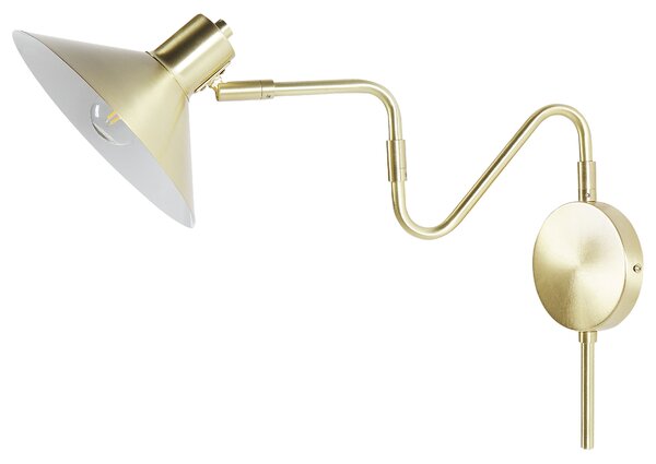 Nástenná lampa zlatá kovové nastaviteľné tienidlo osvetlenie obývacia izba spálňa
