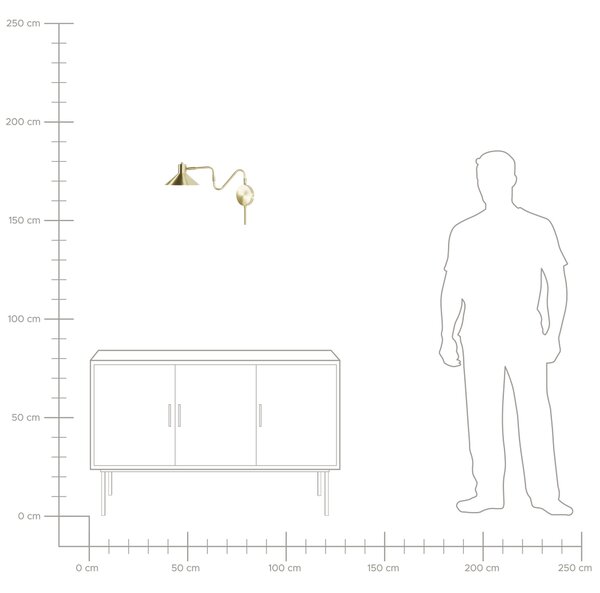 Nástenná lampa zlatá kovové nastaviteľné tienidlo osvetlenie obývacia izba spálňa