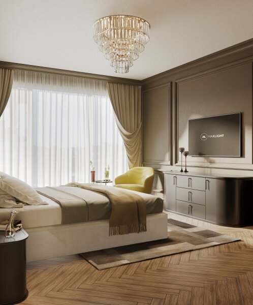 MAXLIGHT C0206 - Stropné svietidlo MONACO 15xG9/40W/230V pr. 60 cm zlatá
