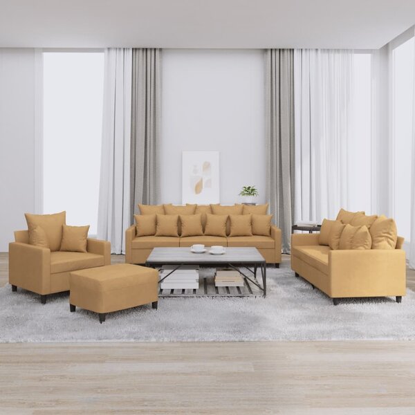 Maison Exclusive – 4-dielna sedacia súprava s vankúšmi, hnedý zamat