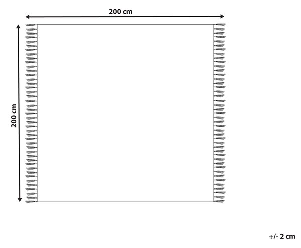 Deka oranžová bavlnená 200 x 200 cm geometrický vzor pletená prikrývka boho dekorácia obývacia izba spálňa