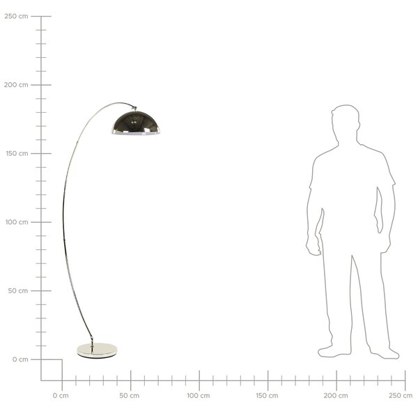 Stojaca lampa zlatá kovová 188 cm oblúkový tvar moderné osvetlenie obývacia izba