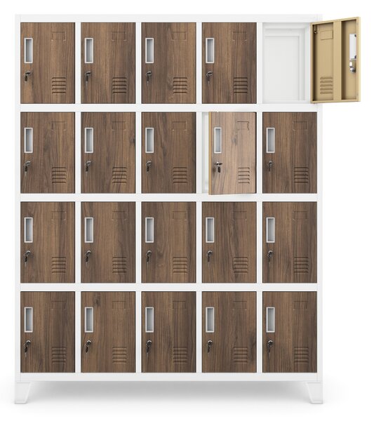 Šatníková skriňa BOZP biela / orech: Eco Design ROBERT, 1360 x 1720 x 450 mm