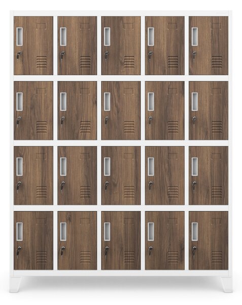 Šatníková skriňa BOZP biela / orech: Eco Design ROBERT, 1360 x 1720 x 450 mm