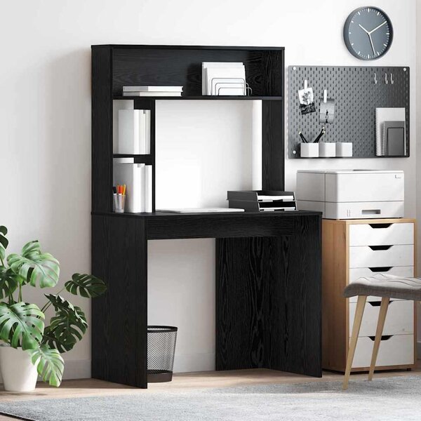 Maison Exclusive – písací stôl, čierna farba, vzhľad dubového dreva, materiál: drevotrieska