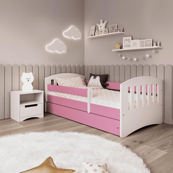POSTEĽ PRE DETI A MLÁDEŽ 80/140 cm, biela, pink MID.YOU - Detské izby, Online Only