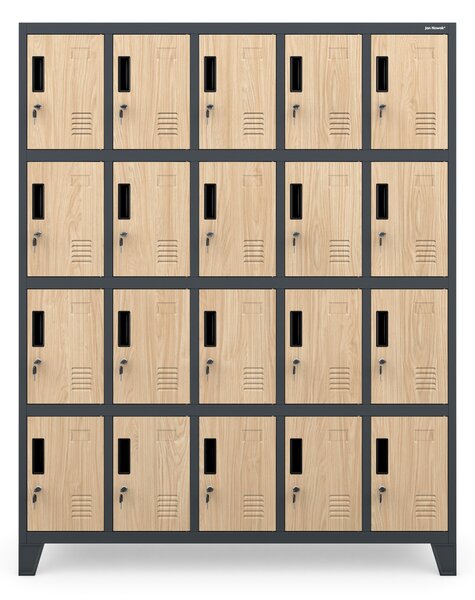 Šatníková skriňa BOZP antracitová / dub sonoma: Eco Design ROBERT, 1360 x 1720 x 450 mm