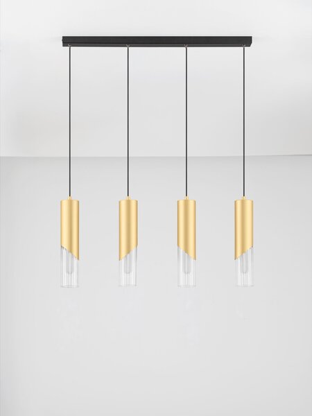 Závesné svietidlo Modesto zlaté a čierne 33 x 150 cm – Zlatá