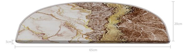 Nášľapy na schody vo svetlohnedo-krémovej farbe v súprave 16 ks 20x65 cm Golden Marble – Vitaus
