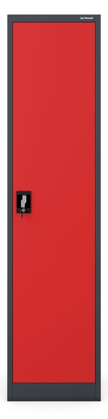 Uzamykateľná kartotéčna skriňa antracitovo-červená: ALEX 450 x 1850 x 400 mm