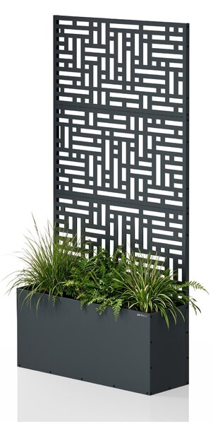 Pergola s kvetináčom kovová antracitová: ROSE, 900 x 1800 x 300 mm
