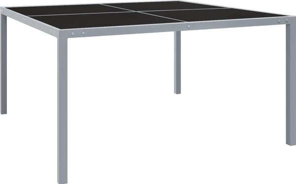 Maison Exclusive – Záhradný stôl 130 x 130 x 72 cm, šedá oceľ a sklo