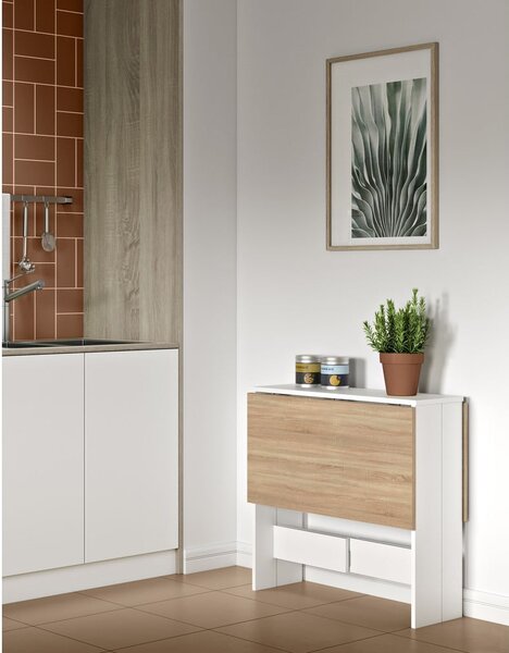 Rozkladací jedálenský stôl s doskou v dekore duba 76x28 cm Papillon – TemaHome