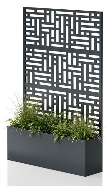 Pergola s kvetináčom kovová antracitová: ROSE, 1200 x 1800 x 300 mm