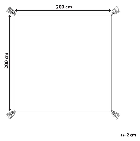 Pikniková deka viacfarebná polyester 200 x 200 cm ručná výroba so strapcami kvetovaný vzor moderný štýl záhrada exteriér