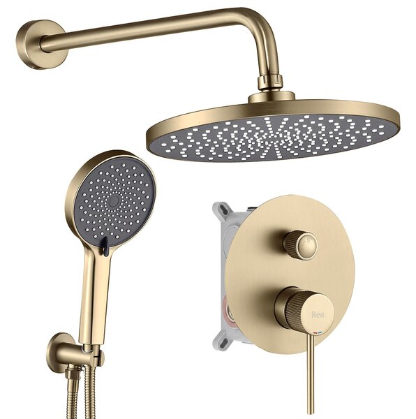 Rea Lungo Stripe, podomietková sprchová súprava + BOX, zlatá matná, REA-P9492