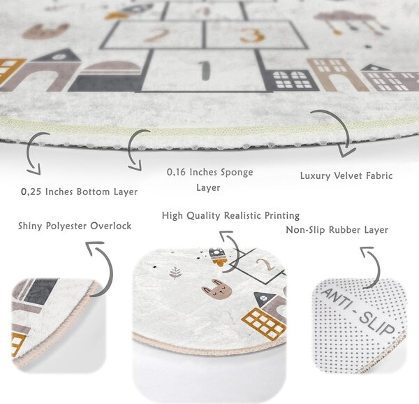 Krémovobiely detský koberec ø 120 cm Comfort – Mila Home