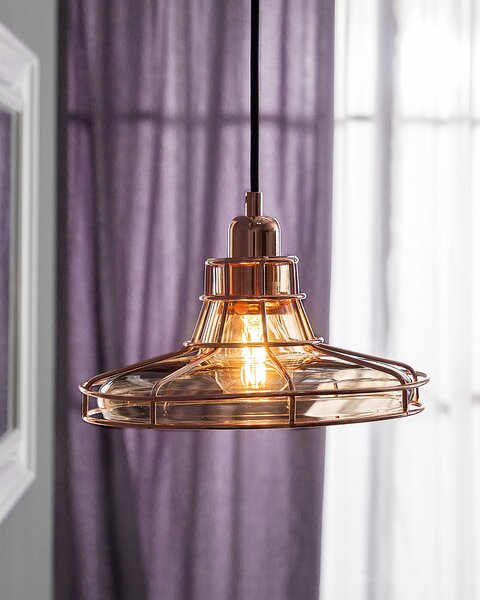 Závesná lampa medené sklenené tienidlo starožitná lampa vo vintage štýle stropné svetlo