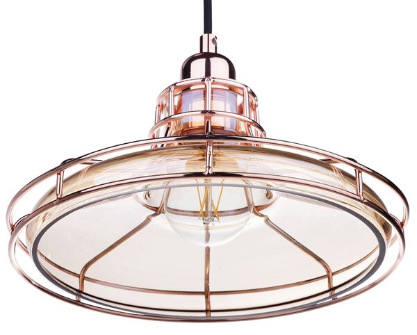 Závesná lampa medené sklenené tienidlo starožitná lampa vo vintage štýle stropné svetlo