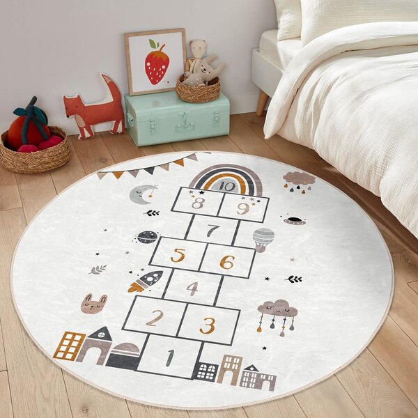 Krémovobiely detský koberec ø 120 cm Comfort – Mila Home