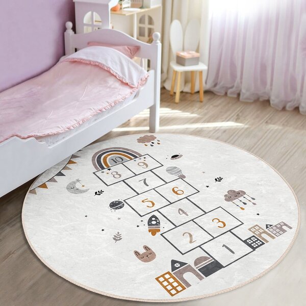 Krémovobiely detský koberec ø 120 cm Comfort – Mila Home