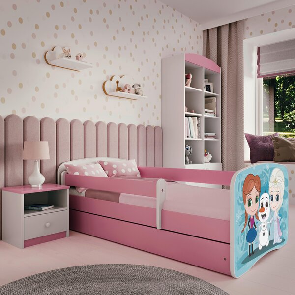 POSTEĽ PRE DETI A MLÁDEŽ 80/160 cm, biela, pink MID.YOU - Detské izby, Online Only