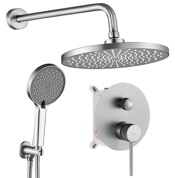 Rea Lungo Stripe, podomietková sprchová súprava + BOX, brúsená oceľ, REA-P9493