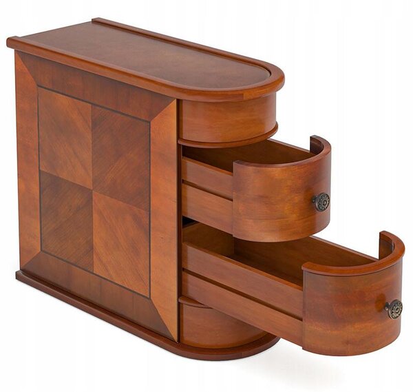 Úzky odkladací stolík HOGA-U0093, 60 x 60 x 27 cm, hnedý