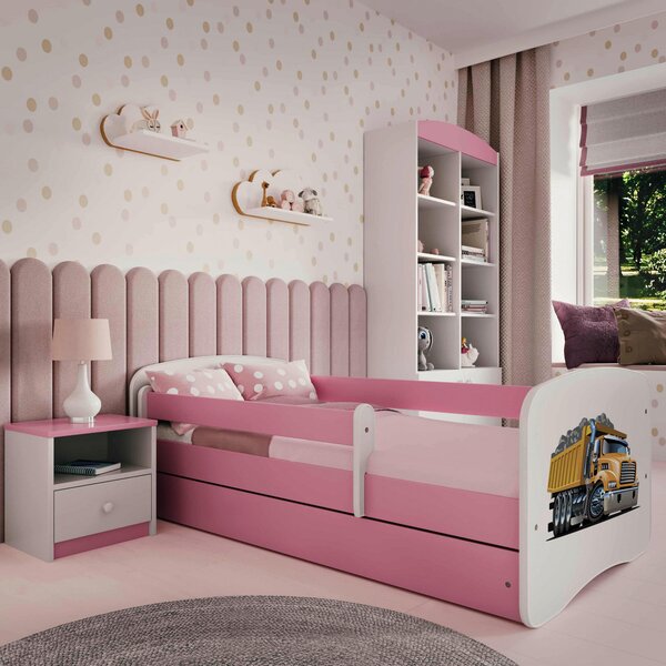 POSTEĽ PRE DETI A MLÁDEŽ 80/160 cm, biela, pink MID.YOU - Detské izby, Online Only