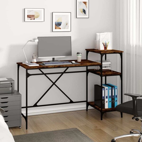 Maison Exclusive – písací stôl s policou, dymový dub, 135 x 50 x 90 cm, drevený materiál